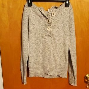Women's Hooded Button Up Knitted Pull over sweater